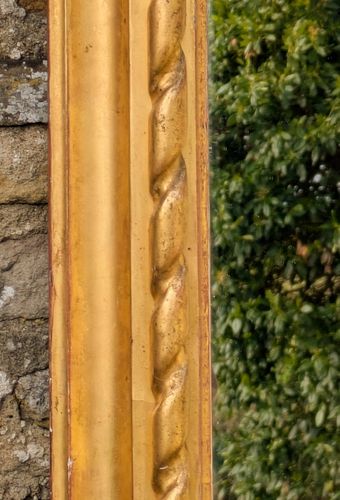 photo for sale Large Antique Gilt Wood Overmantel