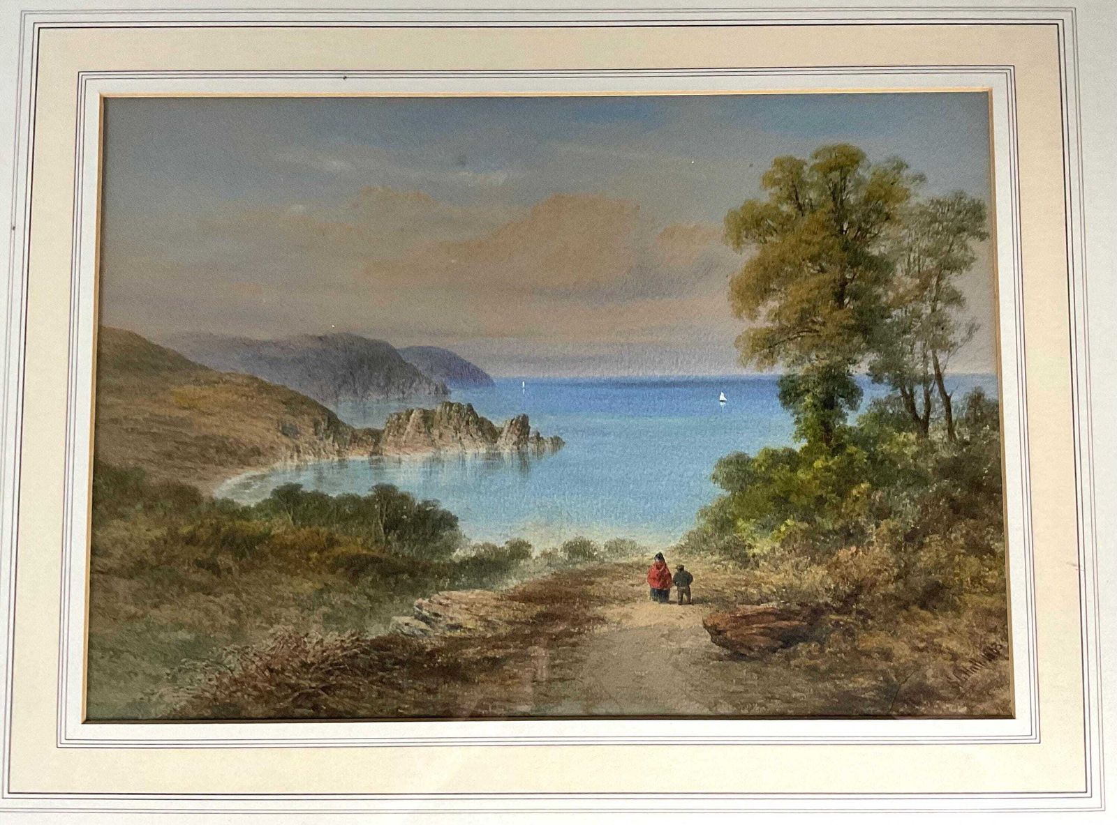photo for sale Antique Watercolour By George Lothian Hall, Signed And Dated. 1863.
