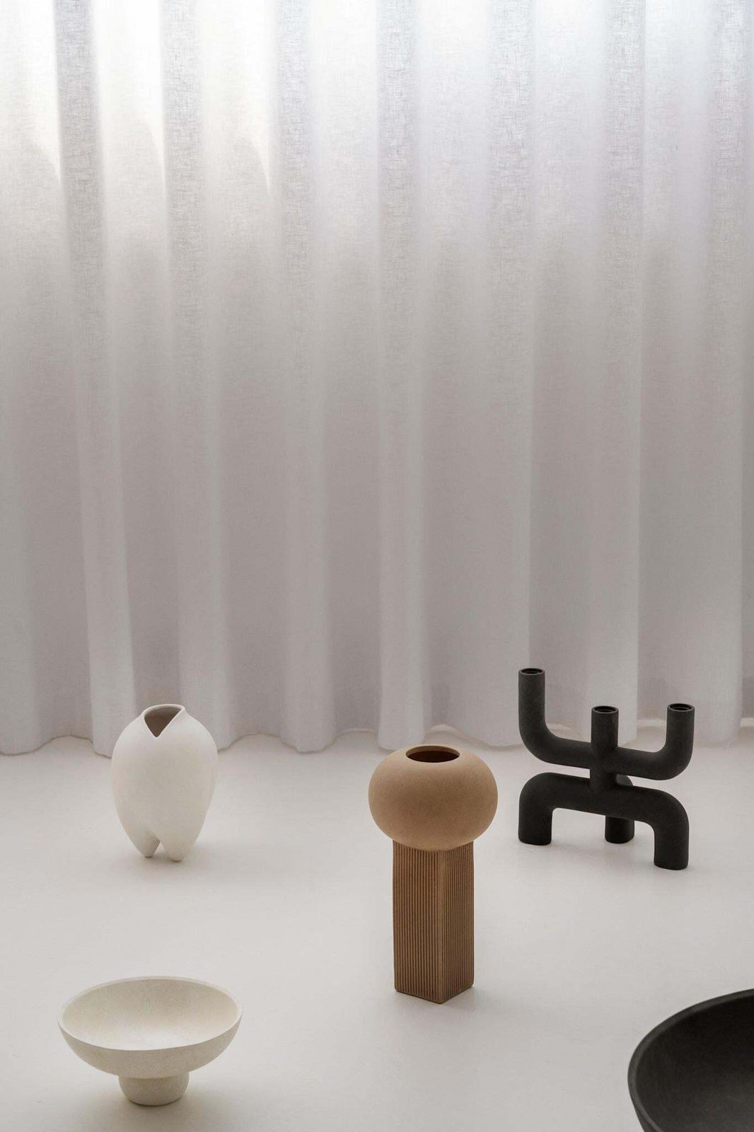 photo for sale Contemporary Candleholder, Black Ceramic, Contemporary Art.