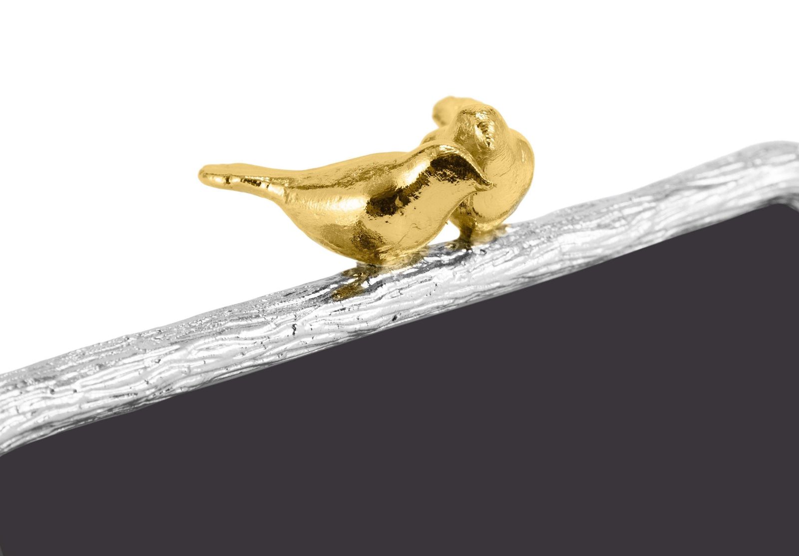 Small Photo Frame With Bird Motif In Silver And Gold Metal. photo Home Decor