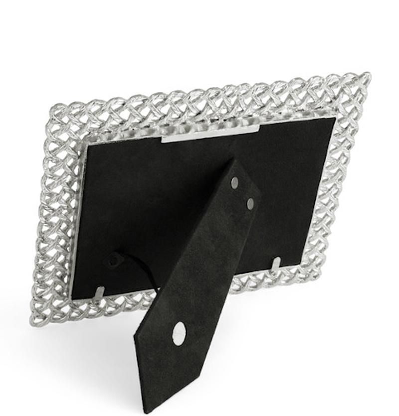 Love Knot Photo Frame In Silver Metal, Medium Size Model. photo Home Decor