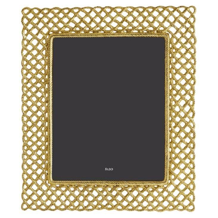 Love Knot Photo Frame In Gold Tone Metal, Large Size Model.