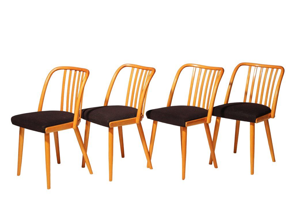 Set Of Four Wooden Chairs | Antonín šuman, 20th Century