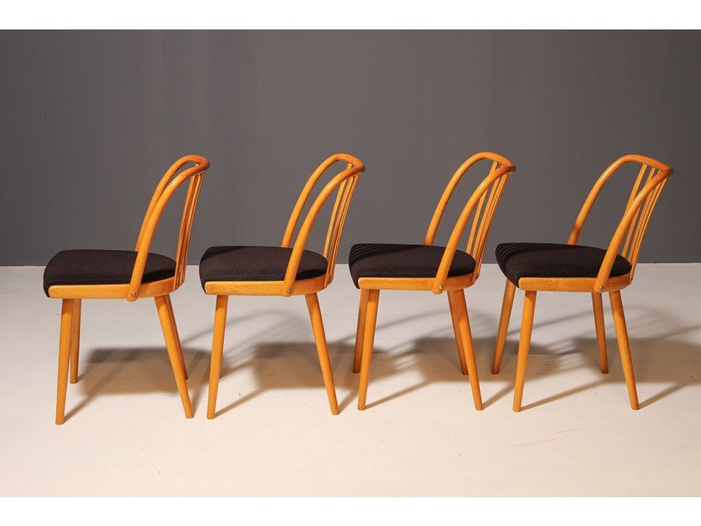 Furniture Set Of Four Wooden Chairs | Antonín šuman, 20th Century photo