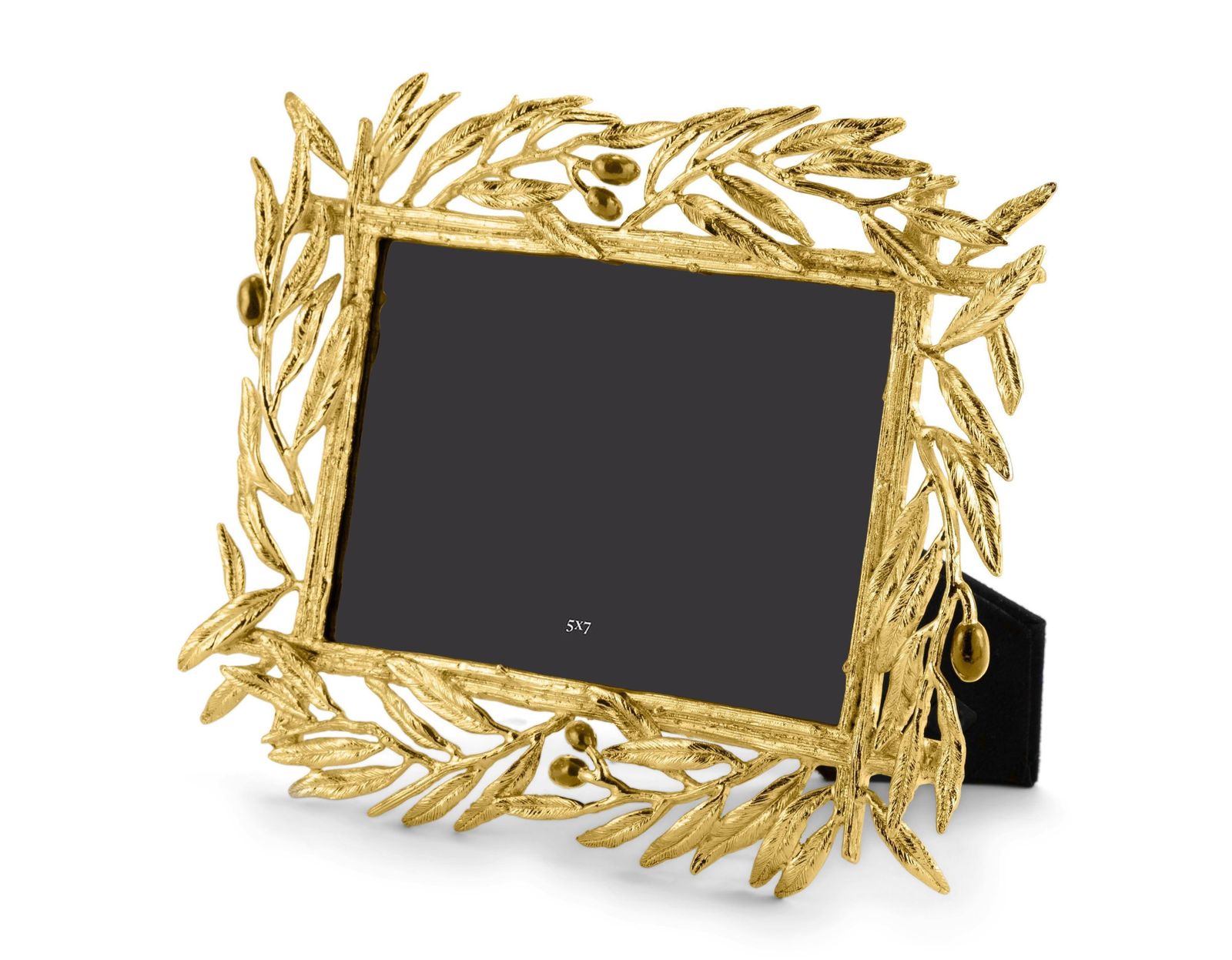 Contemporary Olive Branch Photo Frame In Gold Tone Metal. photo for sale