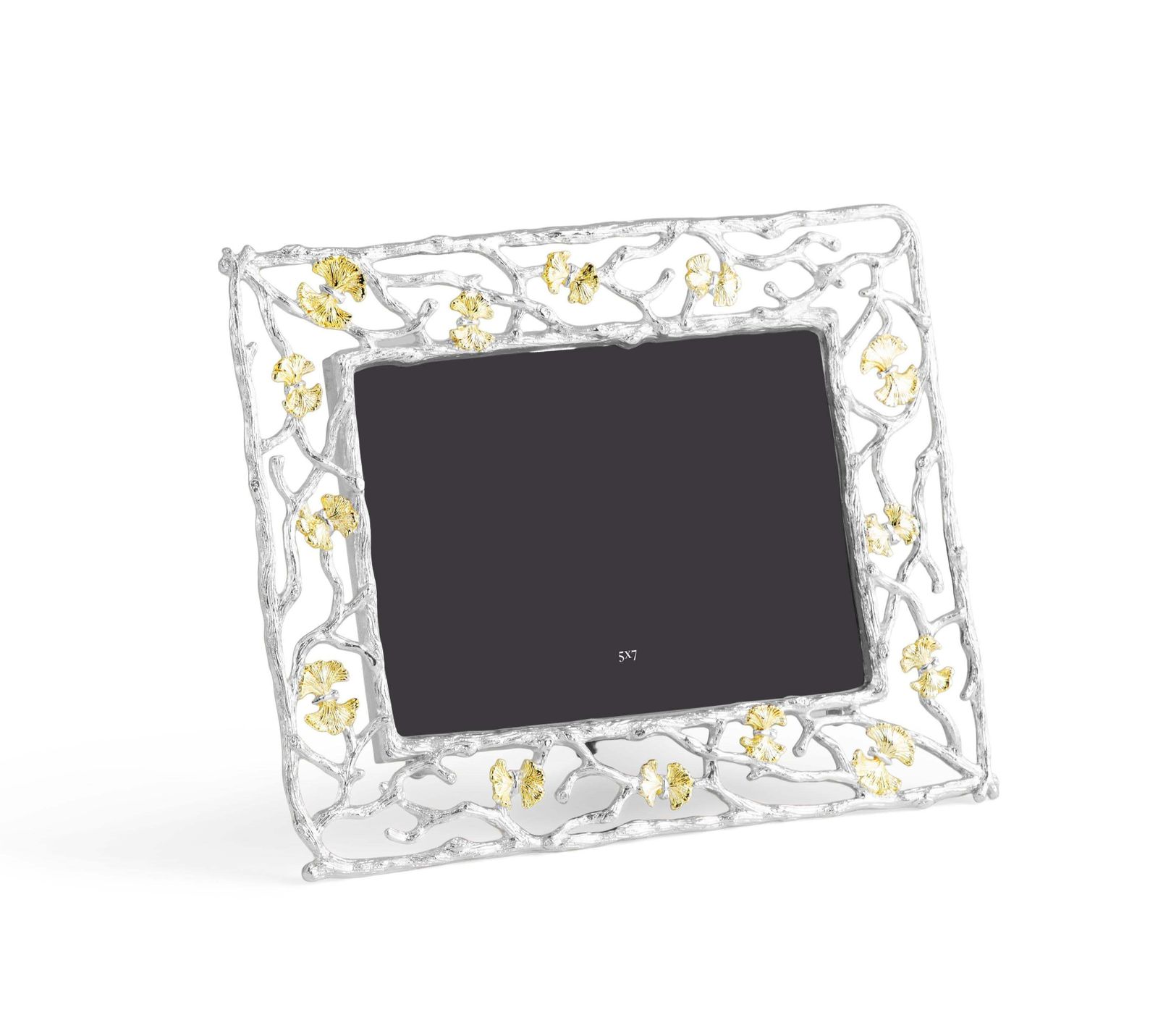 High Quality Photo Frame With Butterfly Motif In Silver And Gold Metal. photo furniture