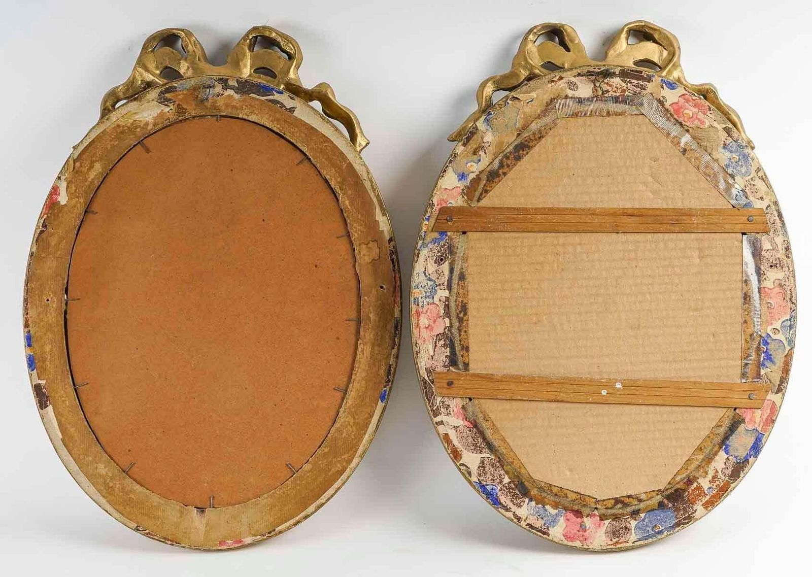 Pair Of Louis XVI Style Wood And Gilded Stucco Mirrors, Early 20th Century. photo 2421.0