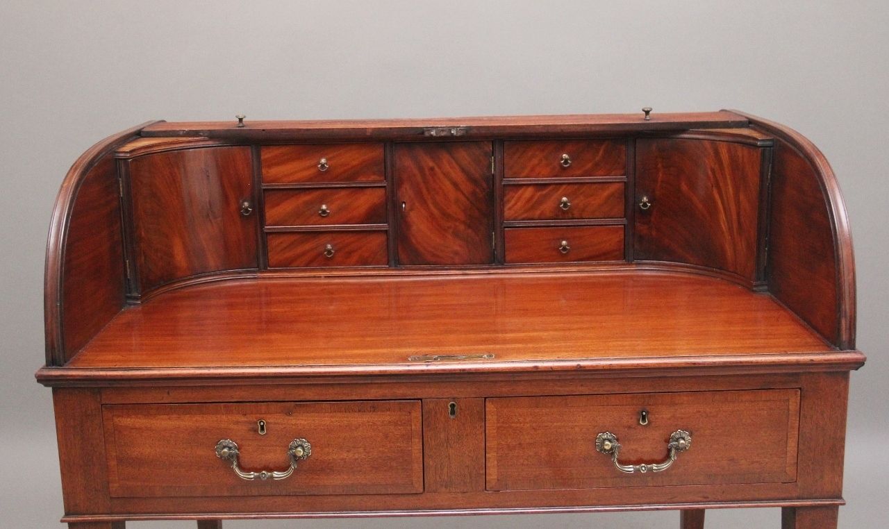 Early 19th Century Mahogany Tambour Desk photo Furniture