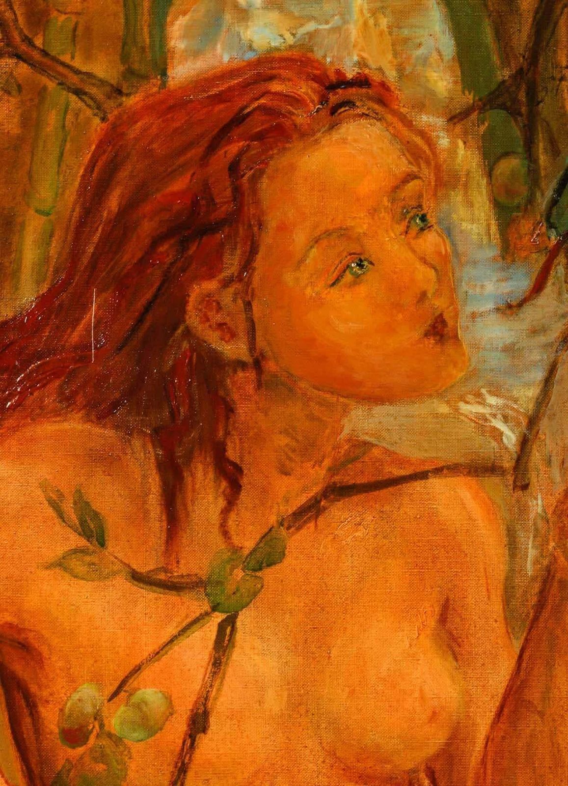 Painting, Oil On Canvas By Artist Evelyne Luez, Xxth Century. photo Art