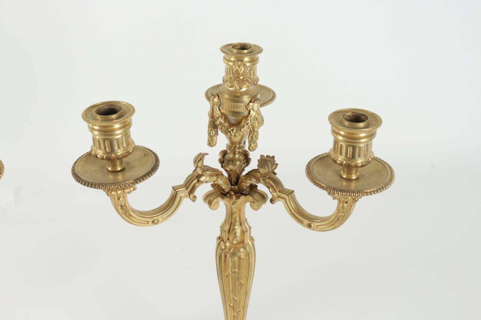Pair Of Candelabra In The Style Of Louis XV In Gold Gilt Bronze, 19th Century photo vinterior