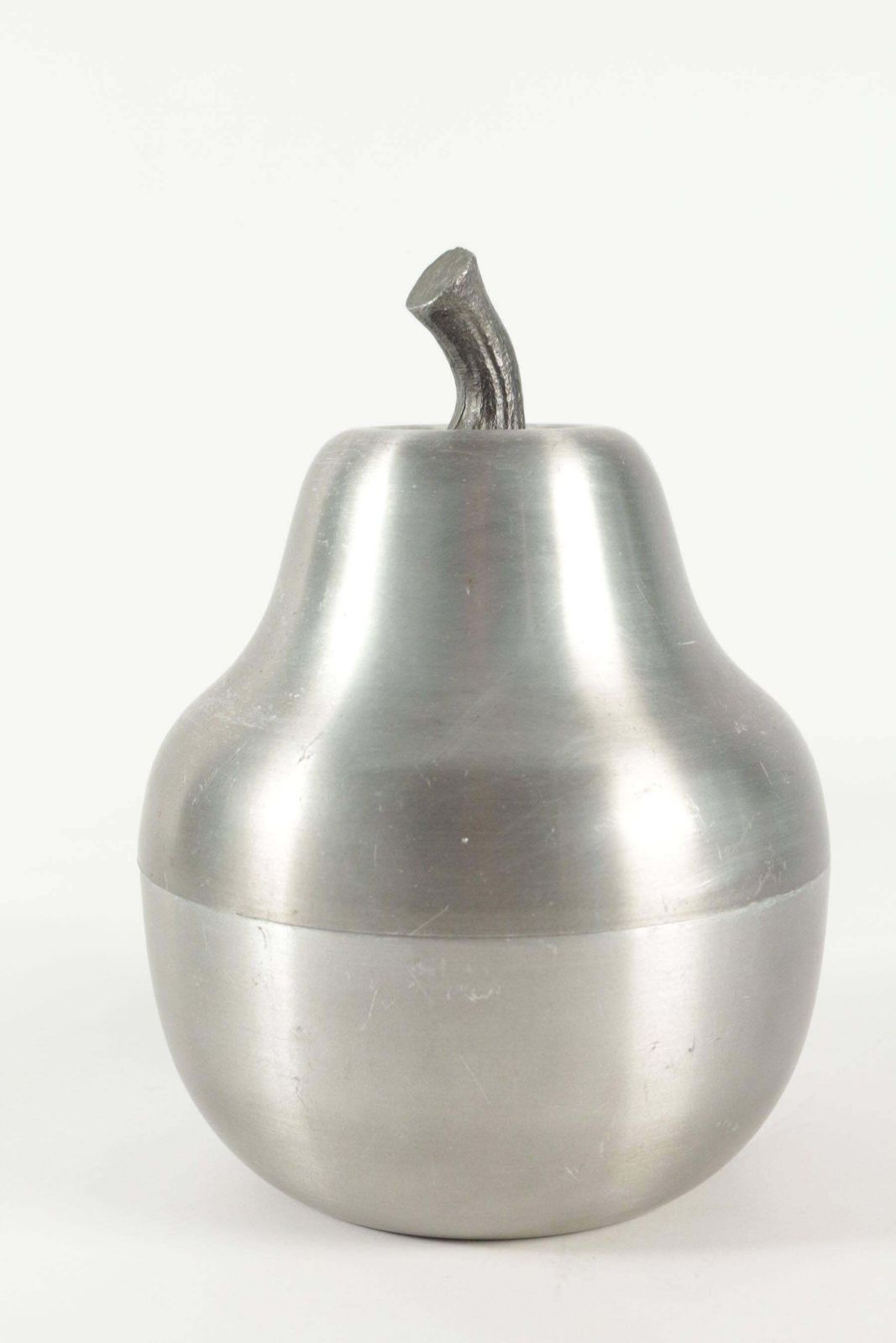Cool Ice Bucket In The Shape Of A Pear In Brushed Aluminum From The 1970s photo furniture