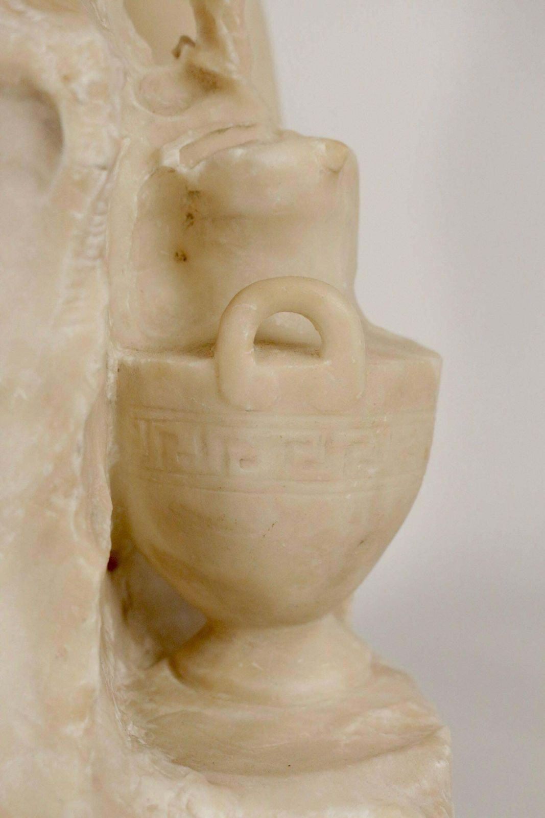 photo furniture Alabaster, 19th Century, Woman With A Flute Beside The Fountain, Bronze Flute