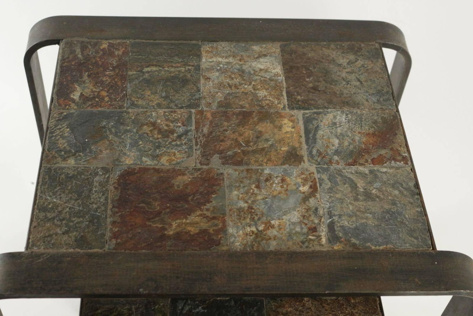 Nesting Tables Of The 1960s 1970s In Wrought Iron And Slate photo for sale