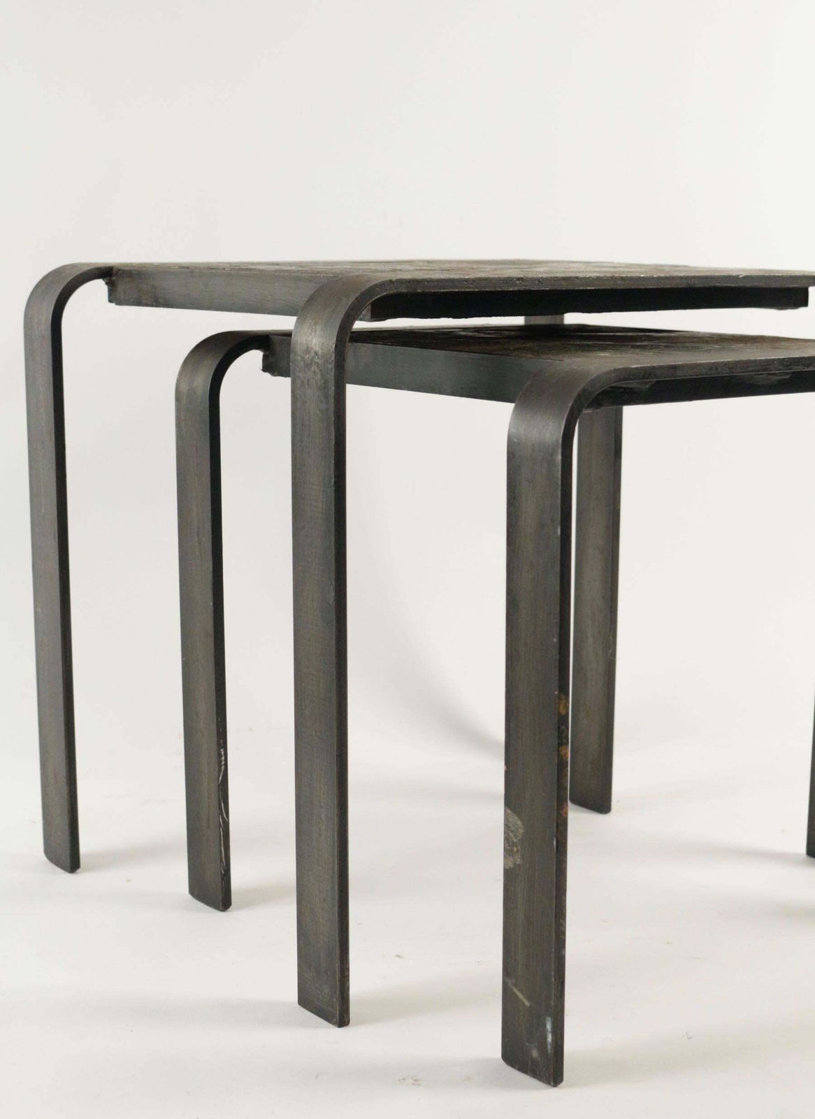 Nesting Tables Of The 1960s 1970s In Wrought Iron And Slate photo 1474.0