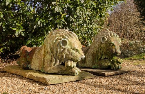 Fabulous Pair Of Italian Terracotta Garden Lions