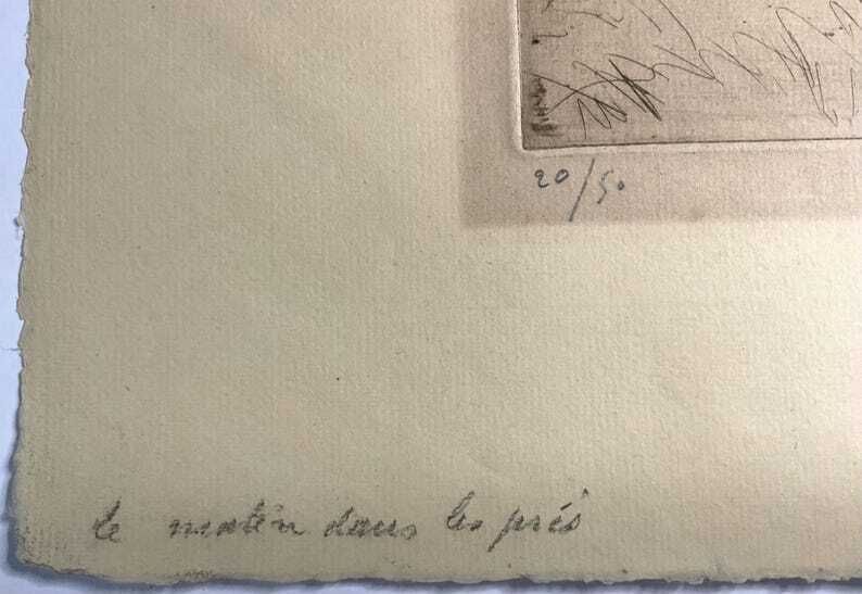 French Signed Limited Edition Etching, Early 20th Century By Jacques Pierre Victor Beurdeley. Wall Art. Original Art. photo 85.0