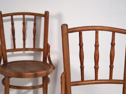 Antique Thonet Chairs With Engraved Seat (C.1920). Set Of Two Pieces #1 photo vinterior