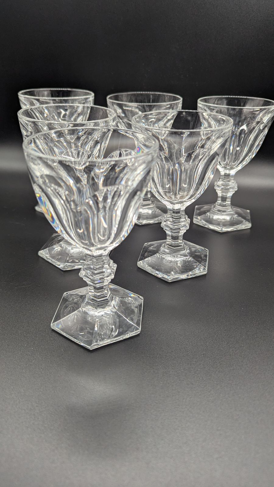 Set Of Six Baccarat Harcourt 1841 Wine Glasses (Size 3) – Complete With Their Original Box From 1970s. photo for sale