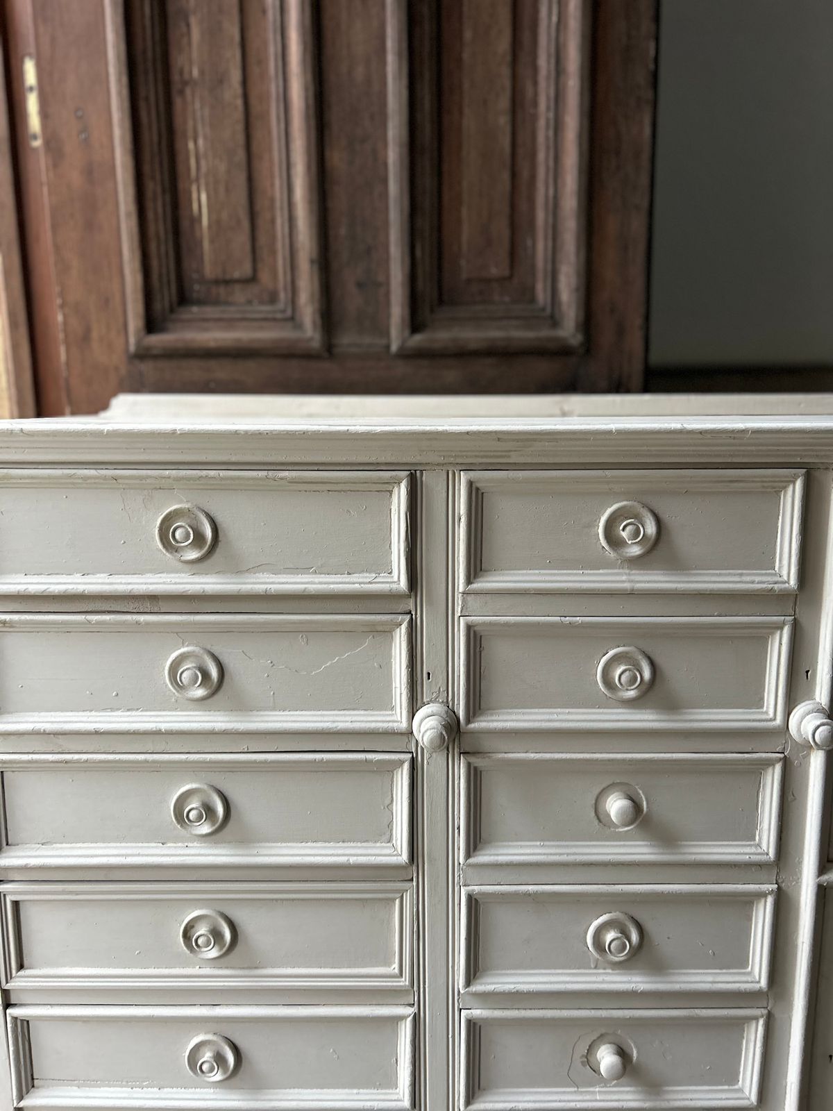 Furniture The Loveliest Of 19thc Painted Dresser Bases   8 Ft 4 Long photo