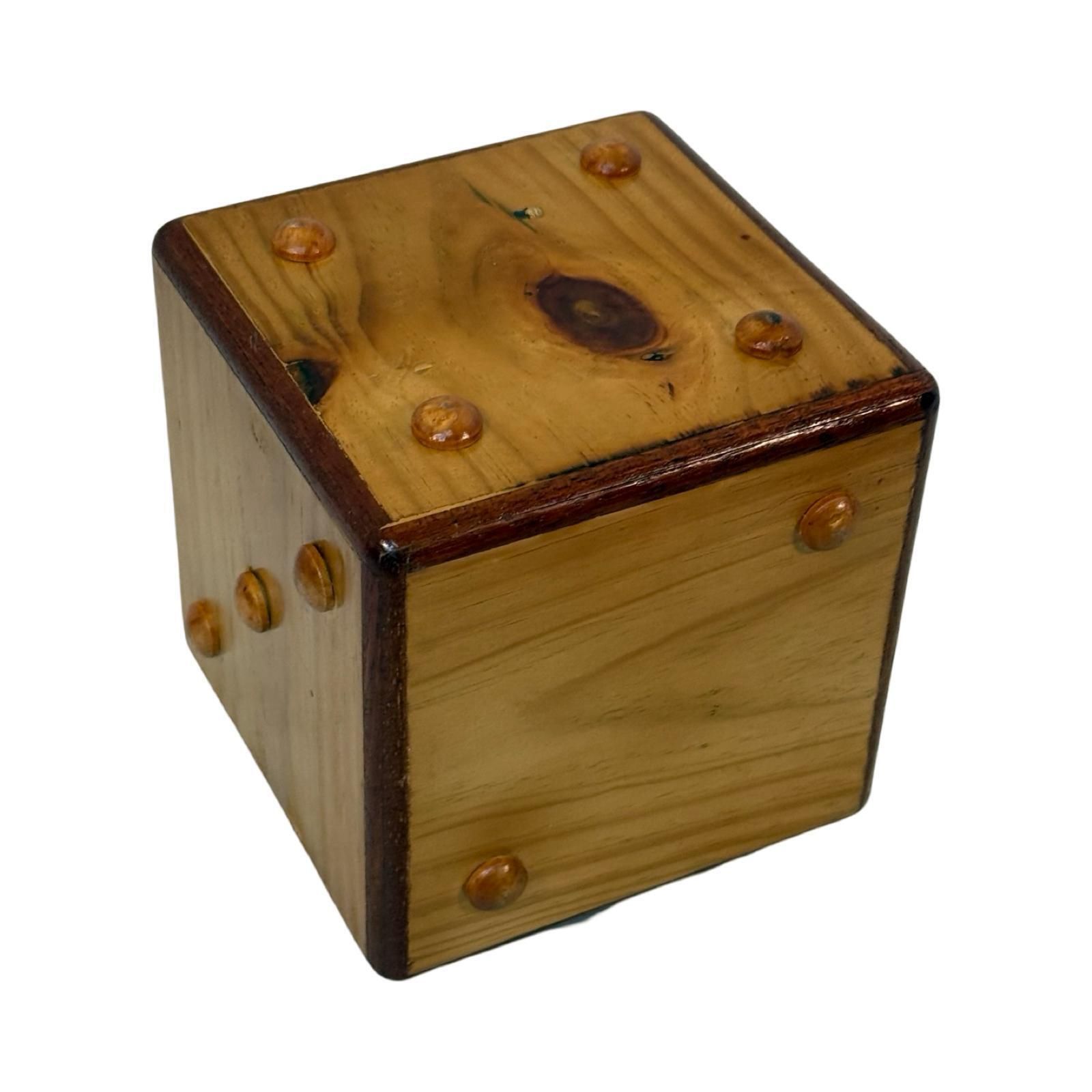 Piggy / Savings Bank   Handmade, Ca. 1990's   In The Shape Of A Die (Dice)   First Deposit Is On Us! photo Home Decor