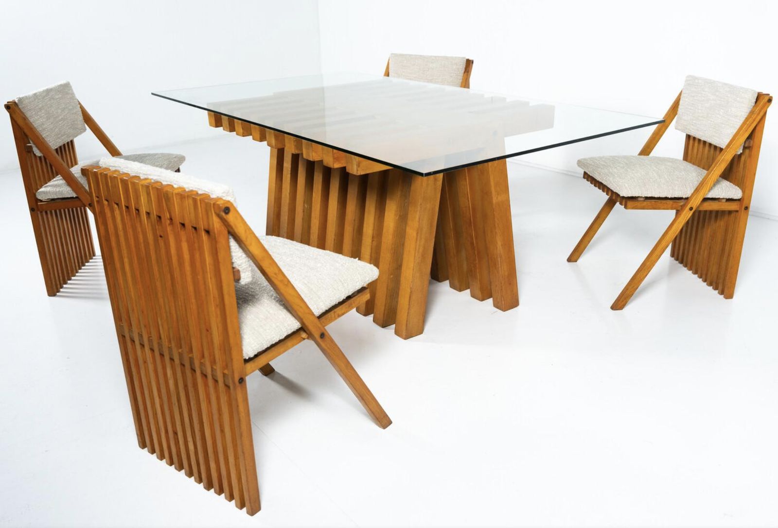 Mid Century Modern Dining Table Set ” Millepiedi” By Tito Pinori, 1970s photo buy