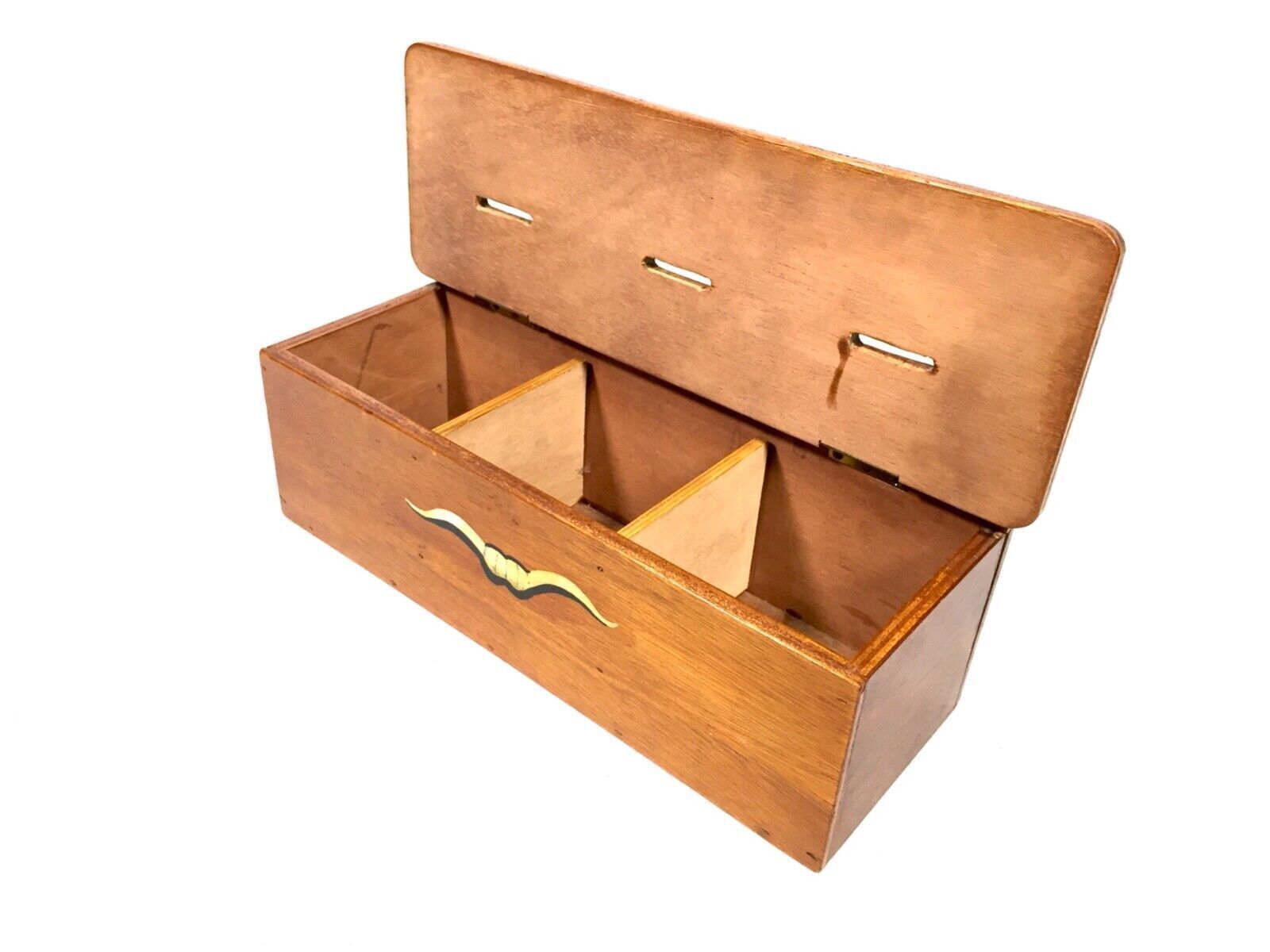 Antique Masonic Interest   Order Of The Buffaloes Wood Collection Fund Money Box photo vinterior