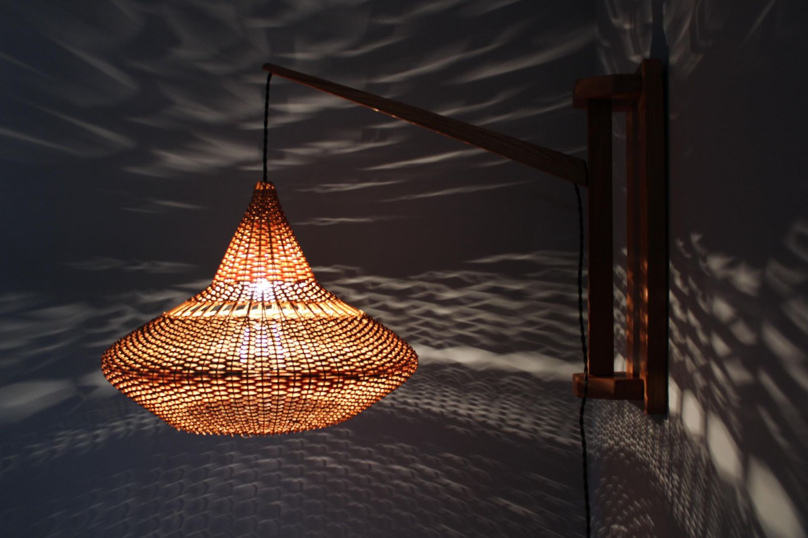 photo for sale 1960s Wall Wooden Lamp By Pokrok Zilina , Czechoslovakia