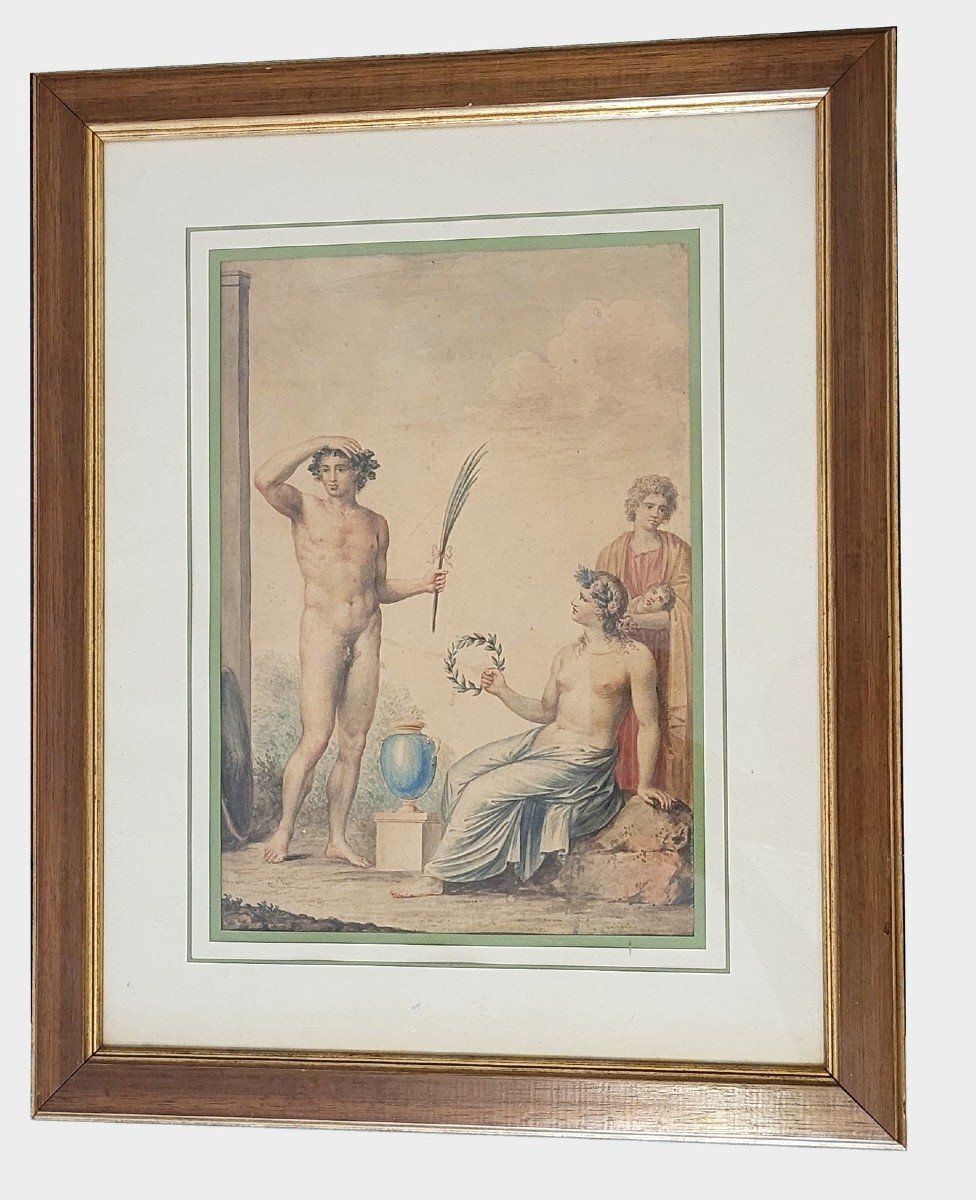 After A Appiani, Watercolor Drawing, Mythological Scene, Late 18th/Early 19th Century
