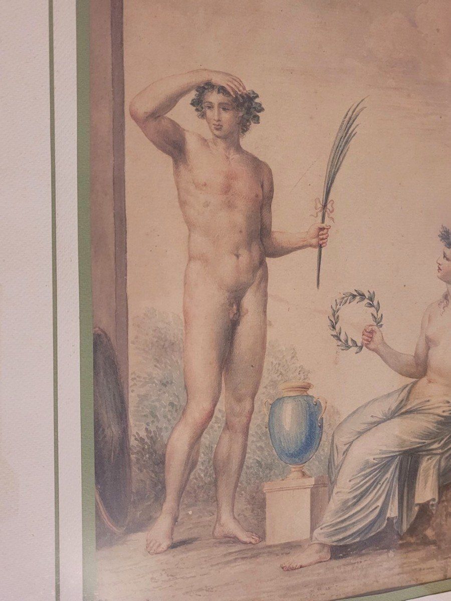 After A Appiani, Watercolor Drawing, Mythological Scene, Late 18th/Early 19th Century photo Art