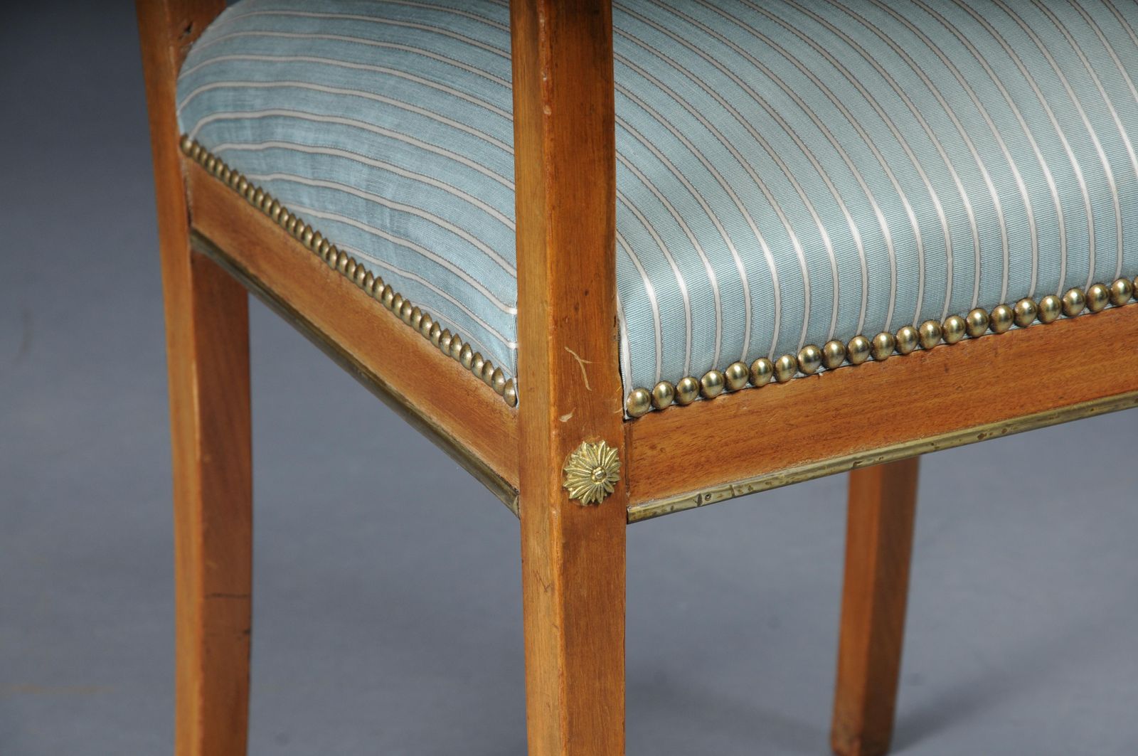 Antique Classic Empire Armchair Mahogany With Brass, Paris. photo vinterior