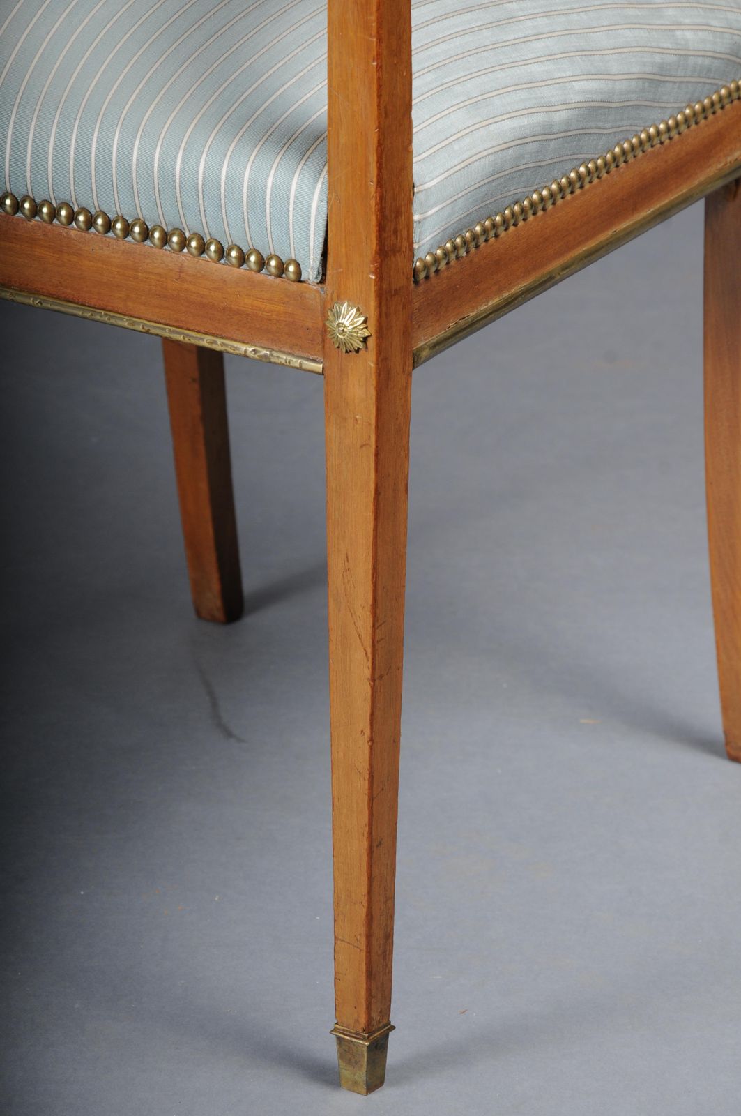 1355.0 Antique Classic Empire Armchair Mahogany With Brass, Paris. photo