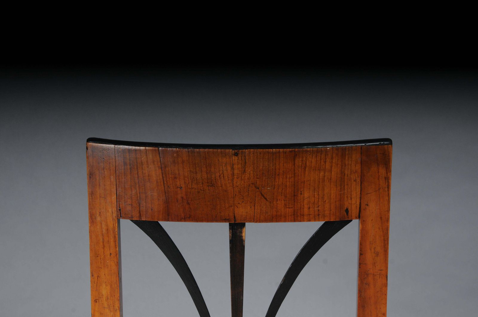 photo vinterior Set Of 4 Impressive Biedermeier Chairs Made Of Cherry Wood And Ebonized Around 1