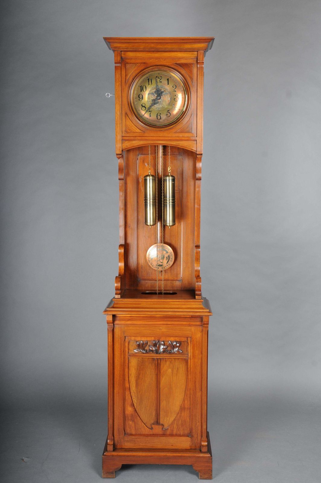 Antique Art Nouveau Grandfather Clock, Mahogany Germany, 1900 photo furniture