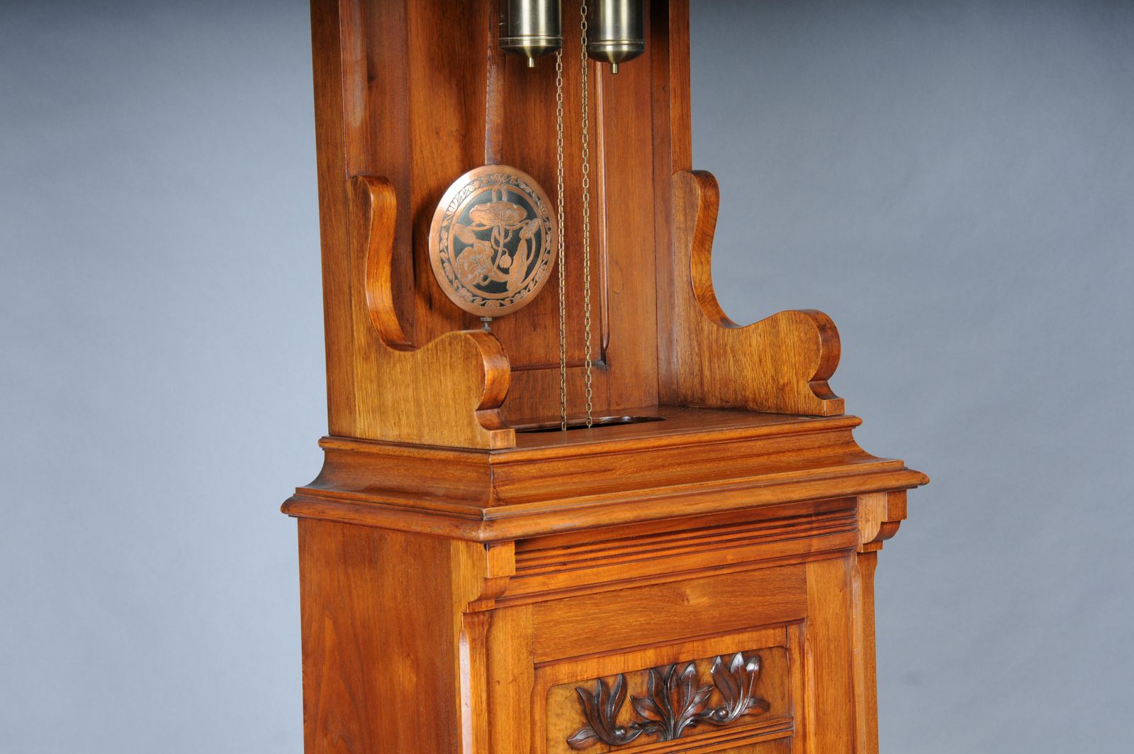 photo vintage Antique Art Nouveau Grandfather Clock, Mahogany Germany, 1900