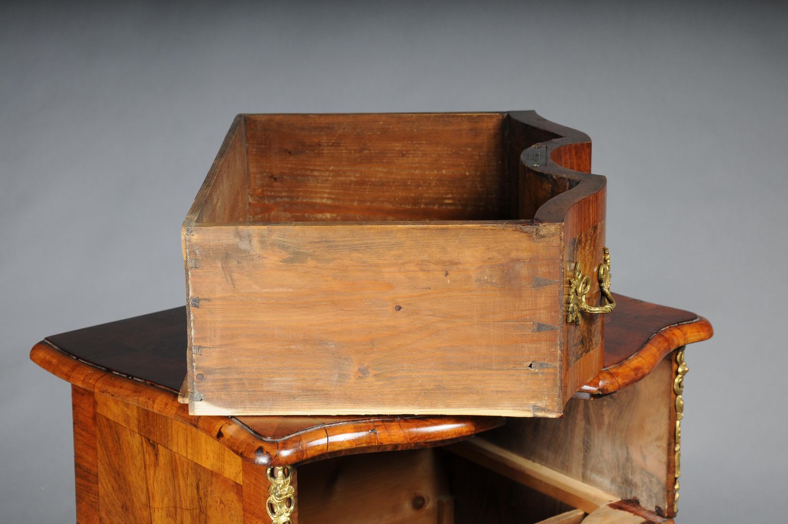 photo furniture Antique Dresden Chest Of Drawers, Oak With Walnut Veneer, Around 1870