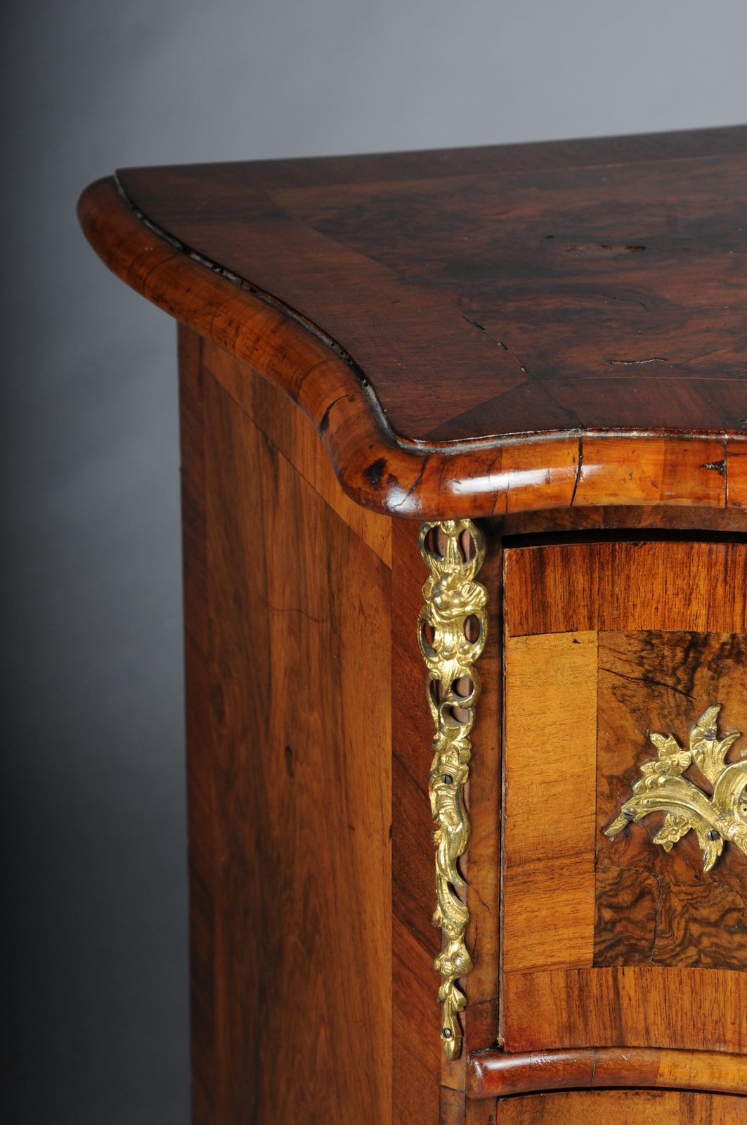 photo buy Antique Dresden Chest Of Drawers, Oak With Walnut Veneer, Around 1870