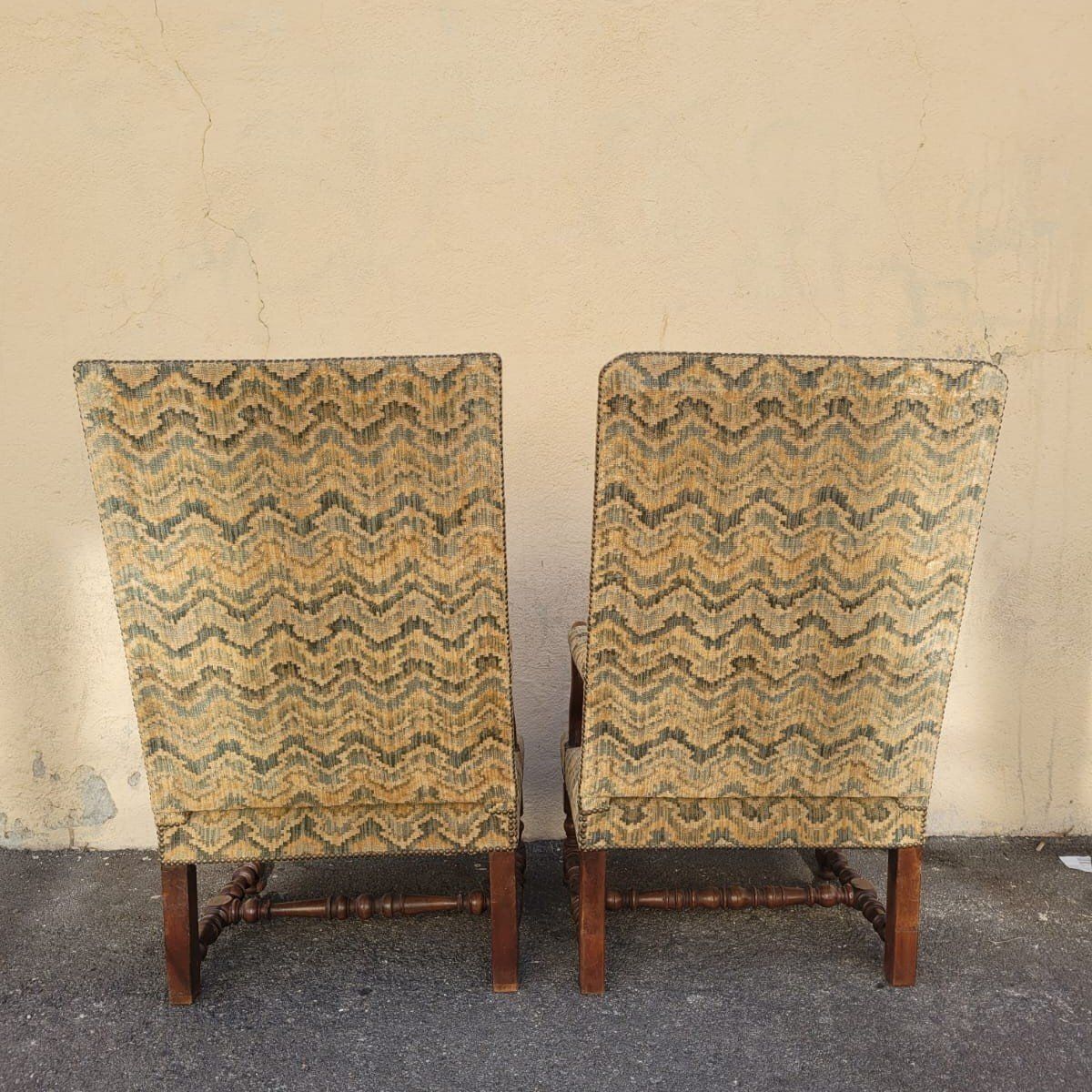 Furniture 2 Louis XIII Period Armchairs With Tapestry photo