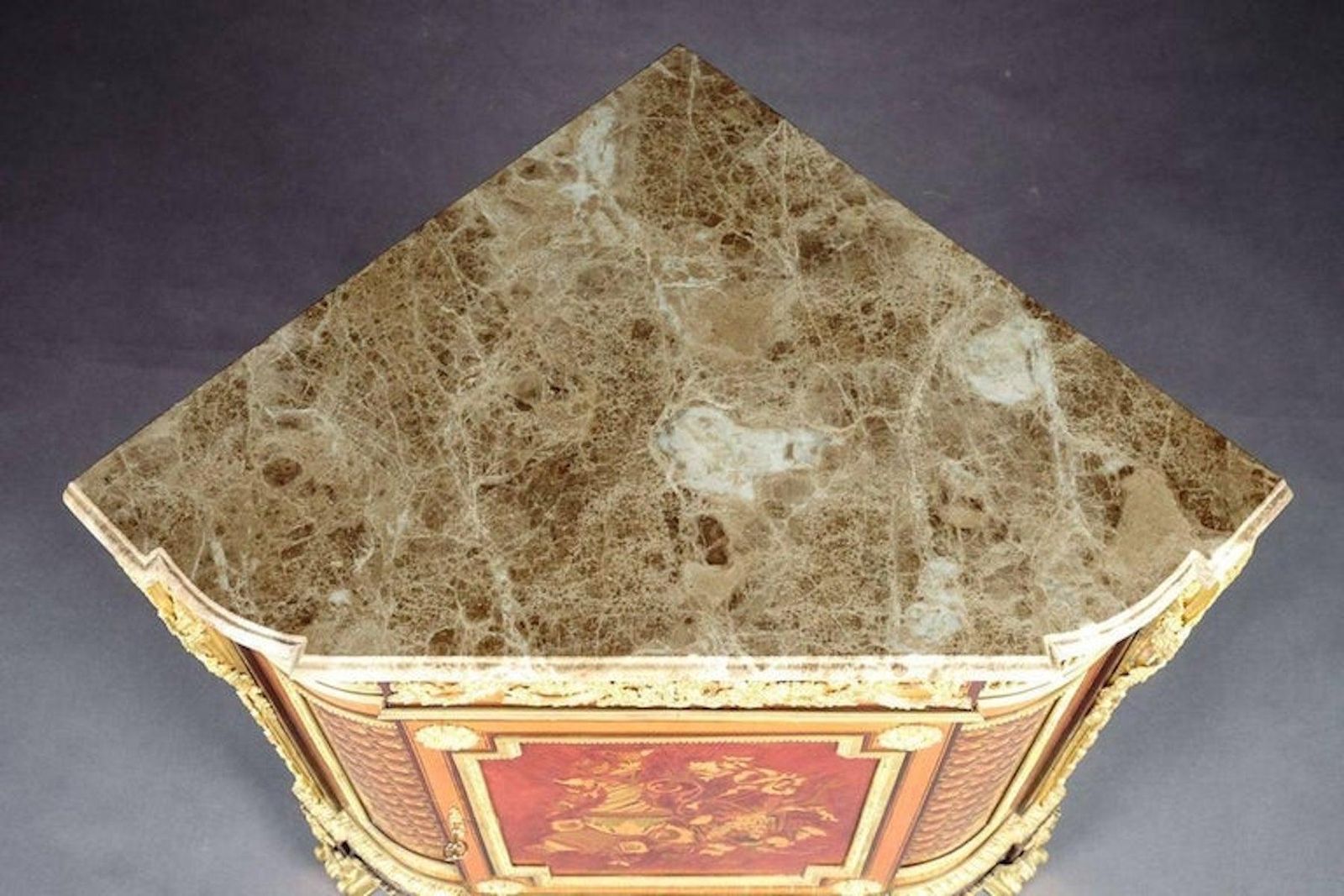 20th Century Louis XV Style Corner Commode After Jean Henri Riesener photo furniture