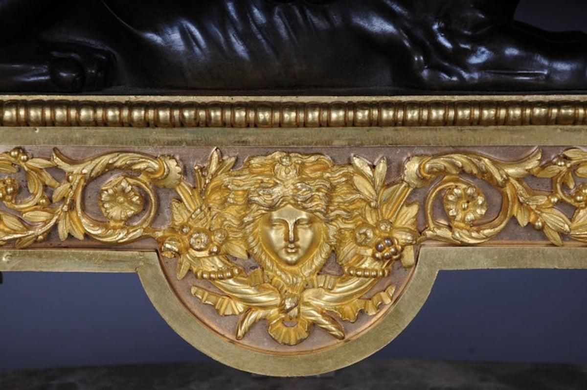Pair Of Empire Sphinx Chimneys, Brass Andirons, Paris 19th Century Napoleon III photo vinterior