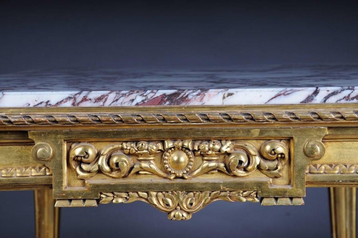 Amazing French Louis XVI Salon Table Gilded, Around 1910 photo for sale