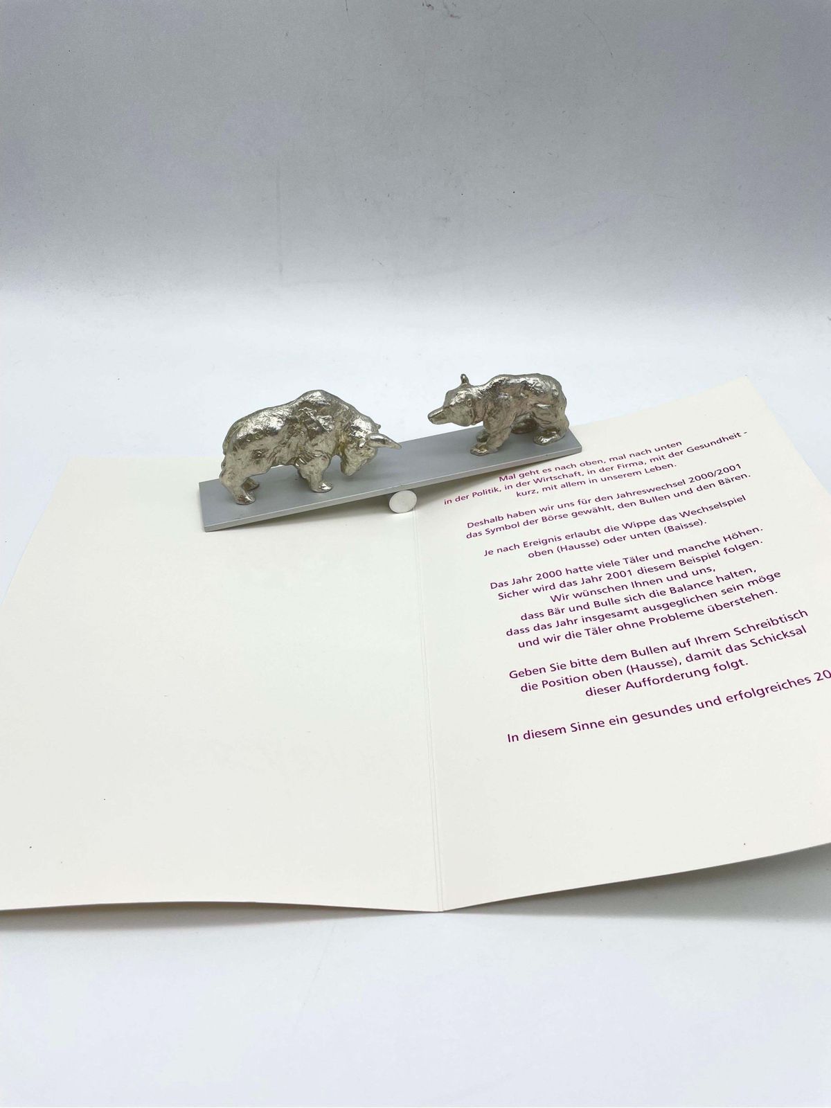 Sculpture Karsten Klingbeil (Berlin Bear And Bull). Desk Accessories/Paperweight photo vintage