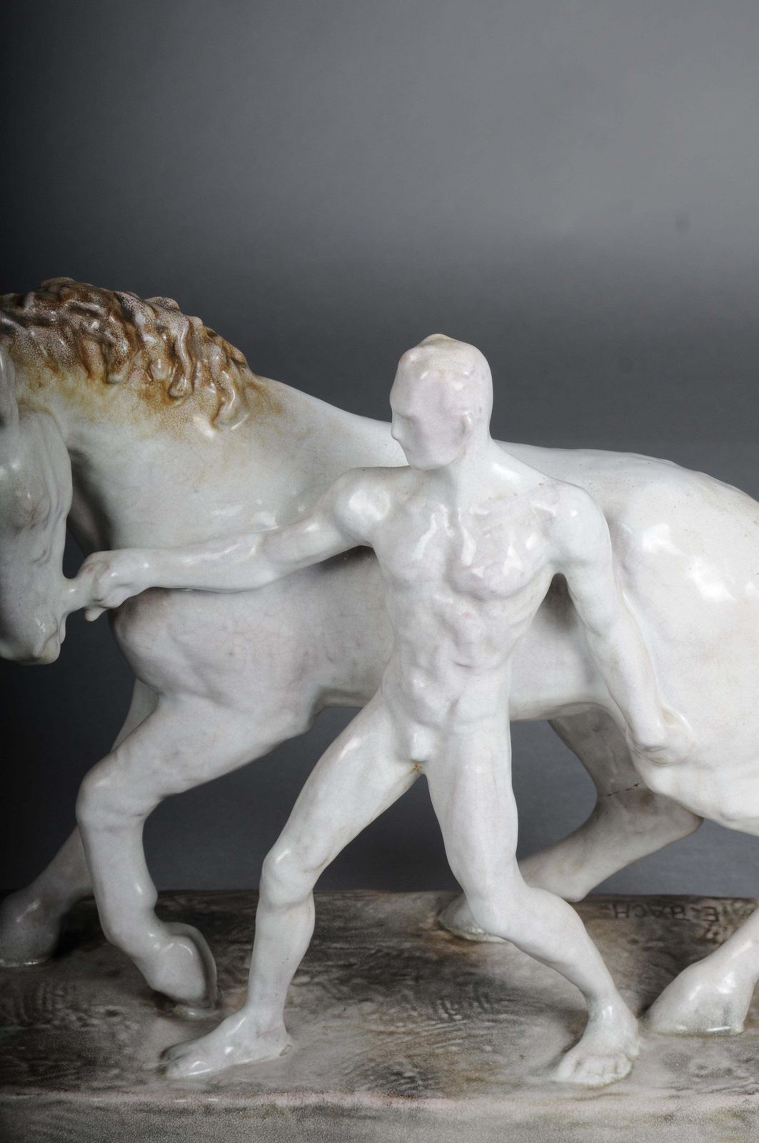 photo buy Ceramic Figure. The Horse Tamer By Else Bach For The Karlsruhe Majolika. Germany