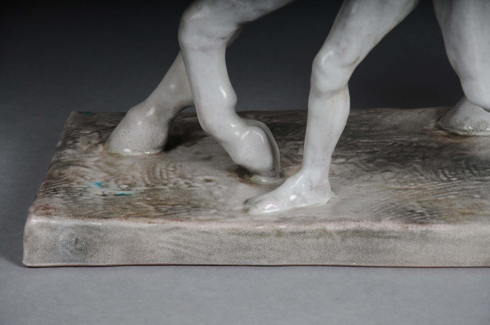 photo vintage Ceramic Figure. The Horse Tamer By Else Bach For The Karlsruhe Majolika. Germany