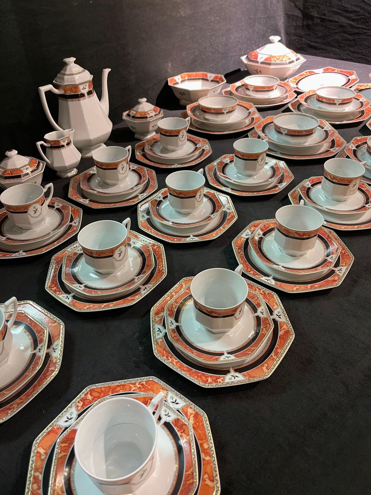 photo for sale Royal Limoges Hardrien Porcelain Tea, Coffee And Dinner Service.
