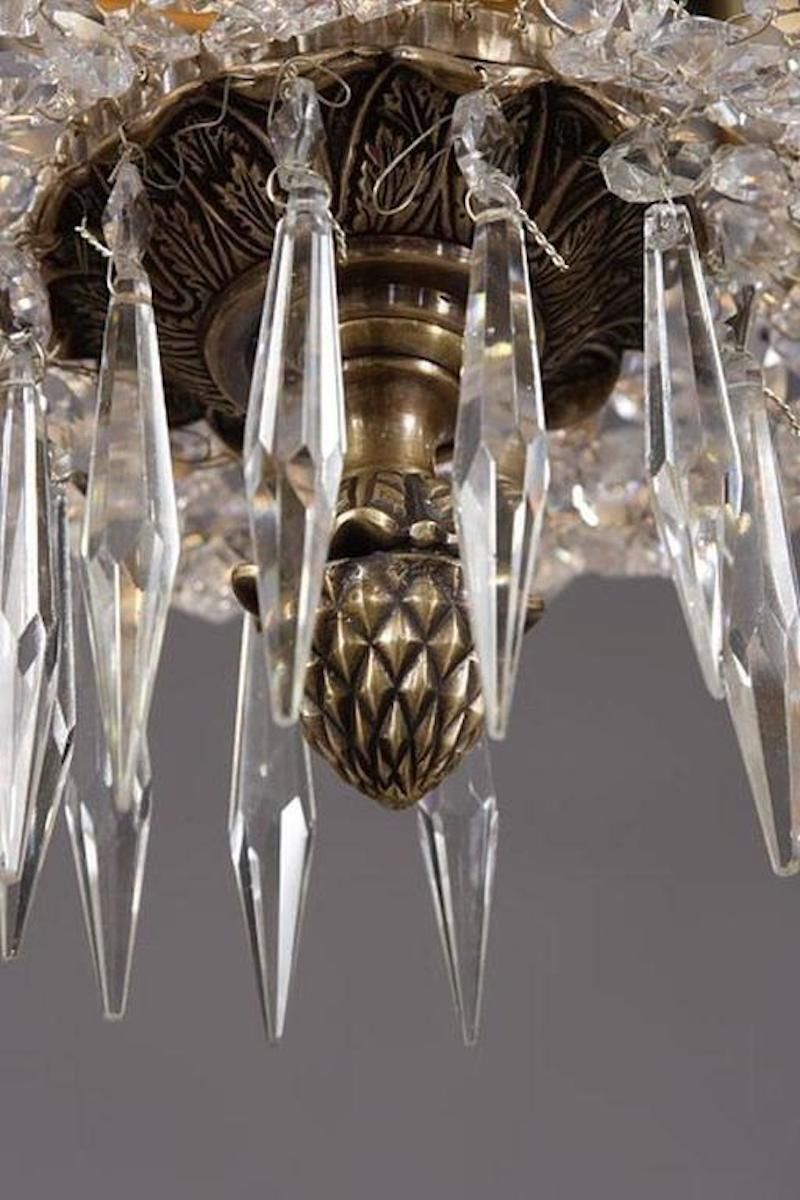 20th Century Biedermeier Style Basket Chandelier photo vintage