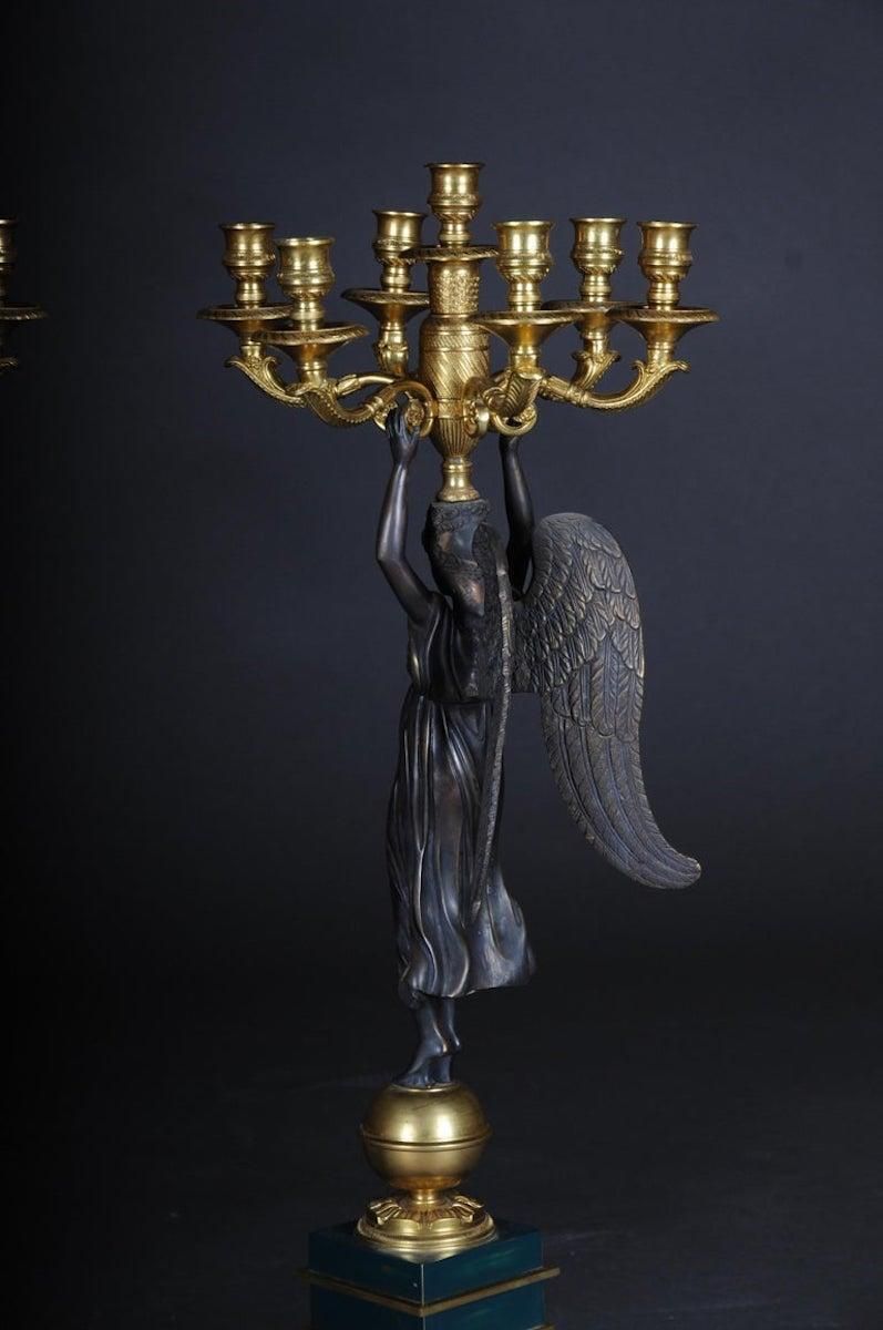 photo buy Pair Of Empire Ceremonial Bronze Candelabras/Candlesticks After P. P. Thomire