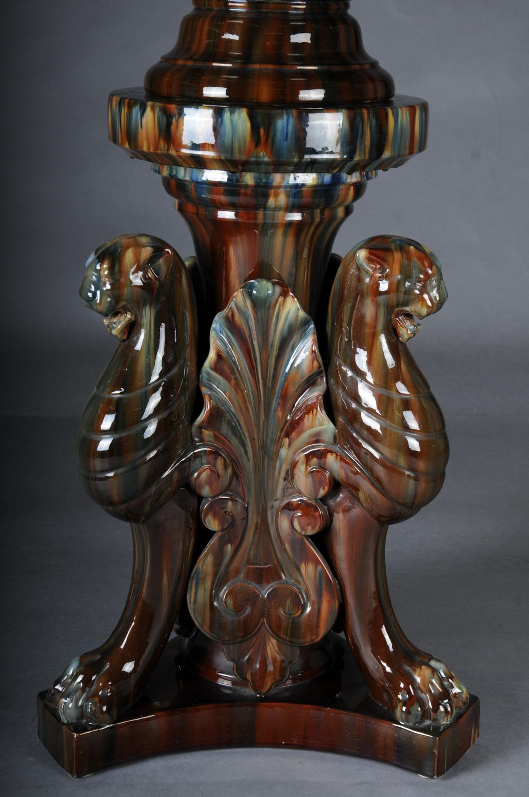 Clement Massier (1857 1945) Majolica Flower Vase/Column Vase, France photo 5706.0