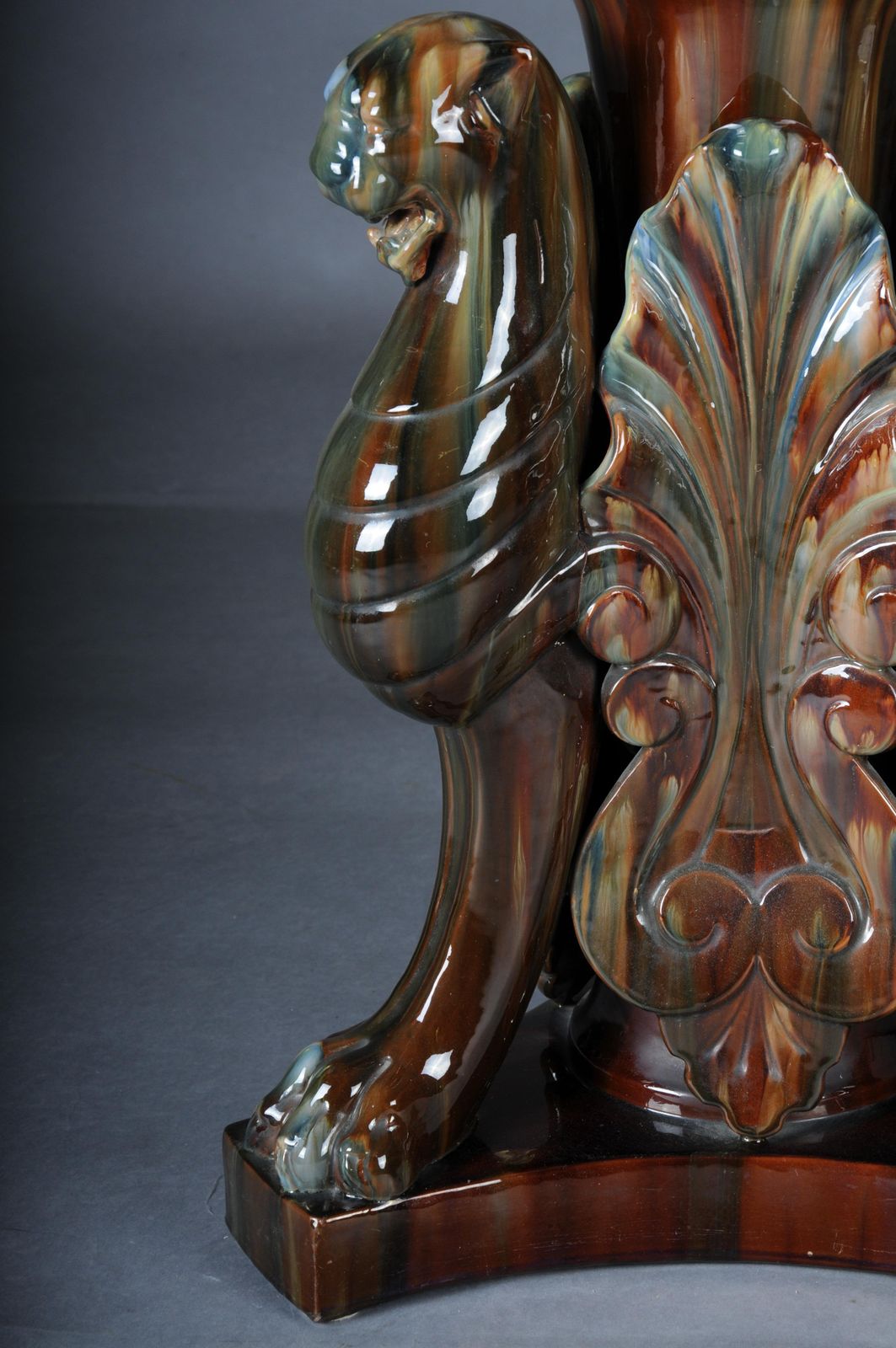photo furniture Clement Massier (1857 1945) Majolica Flower Vase/Column Vase, France