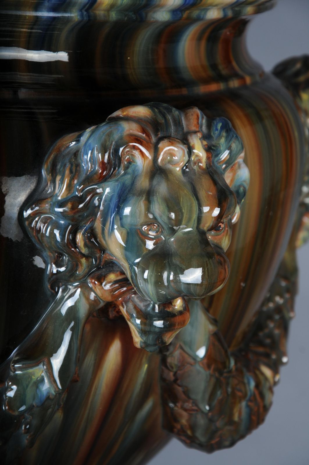 photo vinterior Clement Massier (1857 1945) Majolica Flower Vase/Column Vase, France
