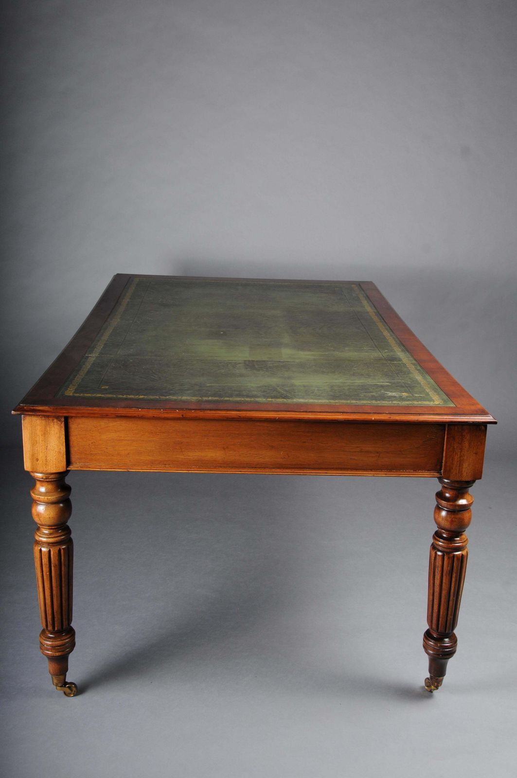 Classic English Partner Desk/Writing Desk 20th Century, Mahogany photo buy